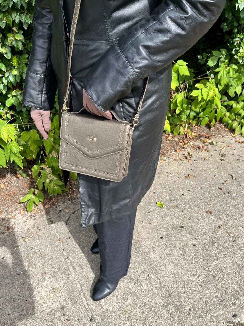 Leather Crossbody Bag, Envelope Style.